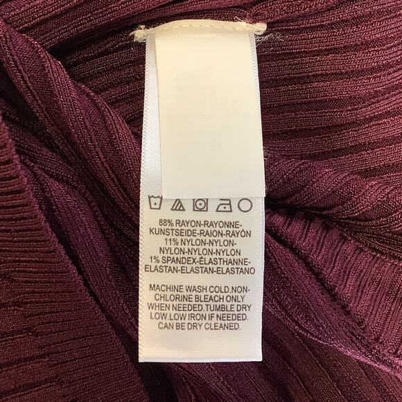 NEW! Dress the Population Size X-Large Ansley Rib Body-con XL Burgundy G17-3 - Picture 6 of 8